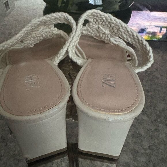 Zara Geometric Macramé Heel Sandals - Picture 6 of 8